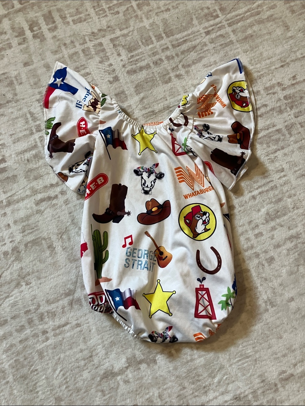 Texas themed-White Kids Onsie